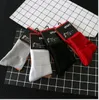 Mäns midjebandhandduk Bottom Cotton Sports Black and White Socks Street Pat Fashion Socks