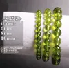 Pietre naturali Braccialetto di peridoto verde Cristallo di olivina Quarzo Rotondo Perlina Uomo Donna Bracciale Energia curativa Regalo Gioielli fortunati