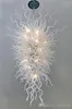 Crystal Chandeliers Lamp for Hotel and Restaurants Pure White Style Murano Hand Blown Glass Chandelier Light