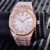 41mm mens relógio de aço cinta automático / movimento de quartzo 18k rosa dial dial esportes bling shinning relógio relógio relógio de pulso