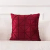ソリッドカラーベルベットクッションカバーブルーピンクの格子縞の幾何学枕45 45ソファスロー枕カバー用の家の装飾枕288E