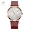 Shengke Women Dress Watches Luxury Lovers Par Watches Män Datum Vattentäta Women Leather Strap Quartz Wristwatch Montre Homme276w