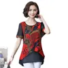 Womens Tops And Blouses Plus size Chiffon Shirt Short Sleeve 2019 Summer New Korean Fashion Sexy V-neck Temperament Shirt E201