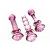 Nowy różowy szklany szklany wtyczka analna gładkie koraliki analne prostata masaż szklany tyłek wtyczka dla dorosłych zabawki dla kobiet mężczyzn szklane dildo Y1910305168908