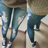 Retro dame vrouwen magere slanke noodlijdende rekbare jeans leggings jeggende broek