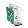 White Case High Power 9x18w 6in1 Rgbaw UV Batteri Powered Wireless Stage LED Flat PAR Light Wedding Effect Light