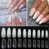 500pcsbag coffin nails long ballerina nail 팁 스퀘어 헤드 프랑스 가짜 거짓 손톱 ABS 인공 10 크기 자연 투명 5763351