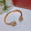 Street trend persoonlijkheid dominante zwarte gevlekte cheetah Armband luipaard hoge kwaliteit gratis geschenk liefhebbers feest luxe liefde Shining Two head