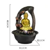 Statua di Buddha Fontane decorative Fontane d'acqua per interni Artigianato in resina Regali Feng Shui Desktop Fontana domestica 110 V 220 V E271U