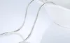 ¡Tener certificado! 100% Real 925 Silver Silver Silver 3mm Snake Charms Collar Collar de cadena de encanto original para mujeres 45 / 50/55 / ​​60cm