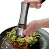 2st Electric Salt and Pepper Grinder Battery Operated with LED Light justerbara grovhetsbruk för kök matlagningsverktyg7433608
