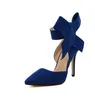 Plus Size Shoes Women Big Bow Tie Pumps 2019 Butterfly Pointed Stiletto Women Shoe High Heels Suede Wedding Shoes Zapatos De Mujer Wholesale
