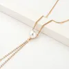 Оптово-кулон Choker Diamonds Tassel Tennis Ожерелье Женщины Мода 18K Позолоченные Оцененные Ювелирные Изделия Две стили Бесплатная Доставка