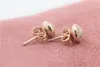 New European and American fashion earrings 925 sterling silver plated rose gold for Pandora jewelry set CZ diamond birthday gift earring