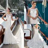 2019 Eddy K Beach Syrenki Suknie Ślubne Scoop Neck Wedding Bridal Suknie Koronki Backless White Wedding Sukienka Plus Size