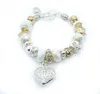 2022 new Bracelet 925 Sterling Silver Women Fashion Costume Fine heart/Lovely Beads Charm Bracelets Jewelry for Women