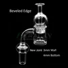 DHL !!! 4mm Inferior Beveled Edge Quartz Banger Com Vidro Spinning Carb CapPearls Masculino Feminino 10mm 14mm 18mm 45/90 Unhas De Quartzo Para Bongs