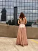 Real Images Sequined Bridesmaid Dresses Sheath Hollow Back Two Pieces Dresses Wedding Wear Rose Gold Maid Of The Honor Gowns2973349