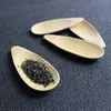ホットセールスかわいいメロンシードシェイプドロップ型の手作りミニ竹茶スクープカンフースプーンブラックグリーンティーシャベルギフト