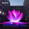 Fleur de Lotus gonflable personnalisée, grand éclairage, plantes simulées de hauteur de 3m/6m, fleur artificielle pour décoration de concert et de fête dansante