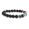 Pulsera de piedra volcánica natural Siete colores Hombres y mujeres Moda Popular Aceite esencial Difusión Joyería de mano