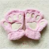 Autumn and winter thick warm half finger cute ladies plush student fashion cat claw gloves WCW793