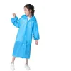 Imperméable à capuche pour enfants Enfant EVA Vêtements de pluie transparents non jetables Bouton environnemental Cape de pluie Voyage en plein air Vêtements de pluie d'urgence ZYQ422