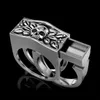 Herrenmode-Accessoires, 925er-Sterlingsilber, zweifarbig, goldfarben, Totenkopf-Ring, Sarg-Souvenir, Hip-Hop-Schmuck, Wikinger-Punk-Ring, Größe 6–13