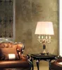 Luxury K9 big black crystal table lamp Fashion for bedroom crystal table light fabric shade LED LLFA