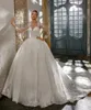 2020 с длинным рукавом шарикового платья свадебные платья пухлые тюль юбка кружева аппликация формальная церковь невесты платье чистые o шеи vestidos de novia al3598
