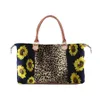 Leopard Handbag Sunflower Printing Bags Large Capacity Travel Tote with PU Handle Sports Outdoor Yoga Totes Storage Maternity Bags RRA2603