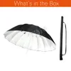 Livraison gratuite DHL Studio Photogrphy 75 "/185 cm argent noir éclairage réfléchissant parapluie léger