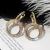 Wholesale-mini hoops dangle earrings for women luxury designer bling diamond gold silver rose gold huggie dangling earring jewelry gf gift