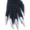 HOT Halloween long nails ghost gloves hollowen cosplay long performance performance props clothes paw gloves terror black