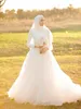 Nouveau saoudien arabe musulman robes De mariée dentelle à manches longues Tulle Satin robes De mariée robe De Novia robes De mariée