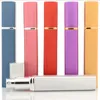 12ML Colorful Straight Stripe Aluminum Pipe Atomizer Perfume Glass Spray Bottle Cosmetics Empty Refillable Square Tube Bottles