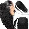 Afro Kinky Curly Ponytail African American clip in Puff Pony Tail hair Bun Chignon Hairpiece for black women 120g Human hair Extension