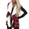 Kvinnors Ärmlös Women Vest Plaid Ärmlös Lapel Öppna Fram Fickor Kvinnor Vinter Casual Coat Ytterkläder Chalecos Para Mujer Mujer