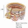 New Elastic Crystal Bracelet Set Heart Key lock Crown Tree of Life Skull Elephant owl Charm Bangle For Women Men Fashion Jewelry Bulk