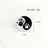 Handhund Pfotenabdruck Taiji Ying Yang schwarz weiß runde Stifte Anstecknadel Abzeichen Bester Freund Brosche Schmuck