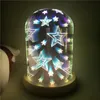夜ライト3DガラスカバーマジックツリーシルバーフラワーLEDベッドサイドベッドルーム装飾テーブルランプスターリークリエイティブライト