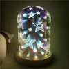 Nattljus 3d glasöverdrag Magic Tree Silver Blomma Led Bäddsrum Sovrum Dekoration Bordslampa Starry Creative Light