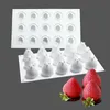 Chocolate silicone mold strawberry mousse cake ice cream jelly fruit baking soap candle mould 15 cavity