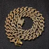 15 мм 6 цветов кубинское звено-цепочка для мужчин персонализированные золотые, серебряные хип-хоп блестящие бриллианты Майами рэпер Bijoux мужские цепочки Men2734