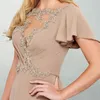 2020 elegante moeder van de bruid jurken korte mouwen appliques chiffon avondjurken vloer lengte plus size bruiloft gasten jurk