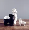 3 pièces/ensemble animaux Simulation mignon mouton Statue en céramique artisanat spectacle fenêtre décoration cadeau purement manuel Style européen L2791