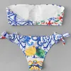 Moederschap badkleding dames zwemmen pak bikini push up badmode zonnebloem strand print split tube top sxey wear1