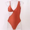 Sexy Solid One Piece Swimwear Women High Leg Cut Thong Swimsuit Push Up Bathing Suit Lady Monokini