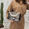 Designer Umhängetasche Handtaschen Geldbörsen Taschen Transparent Paket Mode Perle Dekoration Perlen PVC Material Kette Umhängetasche Kostenloser Versand