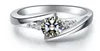 Certificado enviado! Anéis de casamento de prata 925 sólidos para mulheres anel de noivado 0.75ct Zircon cúbico aniversário de moda jóias CR036